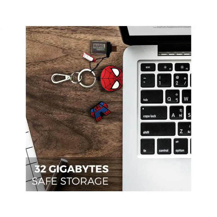 Wondee Spiderman Memoria USB 32GB Llavero con Adaptador USB C 3