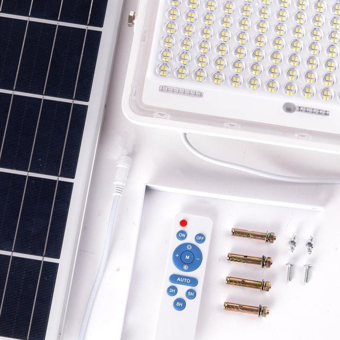 Proyector LED Solar 300W 6500K Panel: 6V/25W Batería: 3,2V/20000MaH Control Remoto [HO-SOLARFL-300W-02] 4