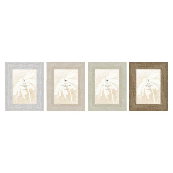 Marco Foto 13X18 Scandi DKD Home Decor Beige Blanco 2 x 24 x 19 cm (4 Unidades)