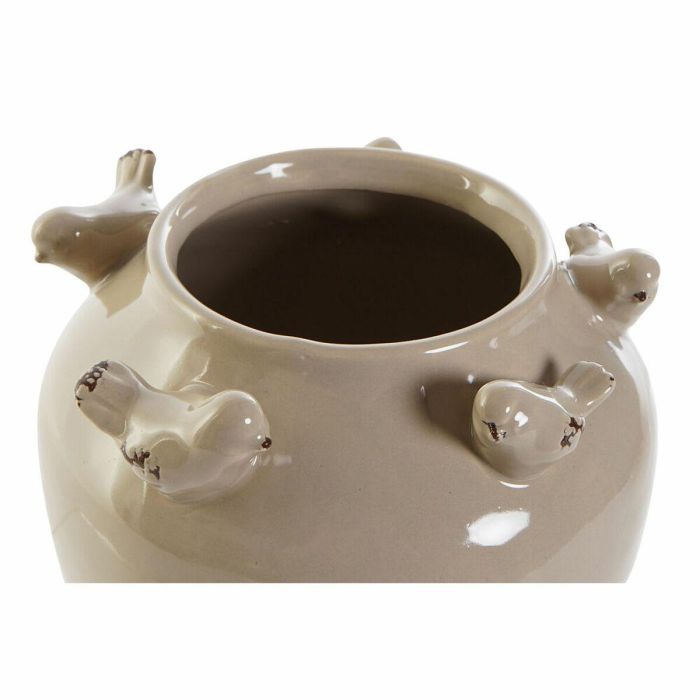 Jarrón DKD Home Decor Porcelana Gris Beige Pájaros Shabby Chic (15 x 15 x 13,5 cm) (2 Unidades) 1 Jarrón DKD Home Decor Porcelana Gris Beige Pájaros Shabby Chic (15 x 15 x 13,5 cm) (2 Unidades) 1