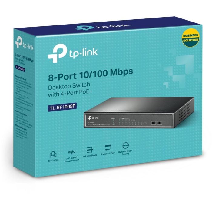 TP-Link TL-SF1008P Switch PoE No Administrado 8 Puertos Fast Ethernet 10/100 para Redes de Cámaras IP y Dispositivos 3 TP-Link TL-SF1008P Switch PoE No Administrado 8 Puertos Fast Ethernet 10/100 para Redes de Cámaras IP y Dispositivos 3