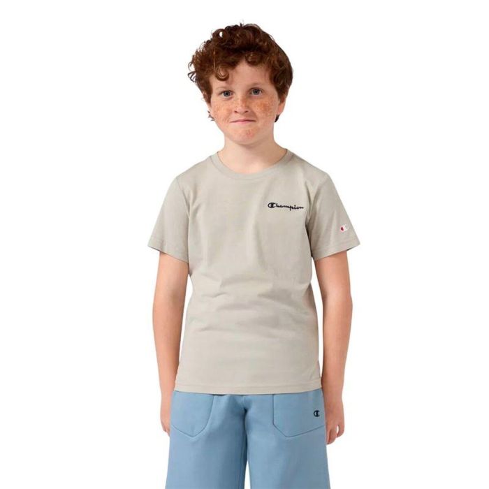 Camiseta de Manga Corta Infantil Champion Icons Contrast Beige 2XL 2