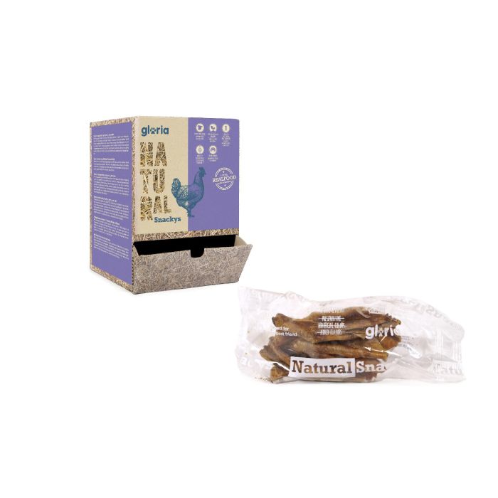 Snacks Gloria Patas de Pato Horneadas Deshidratadas Naturales, Display con 20 Bolsas de 5 Patas c/u, Hechas en España 1