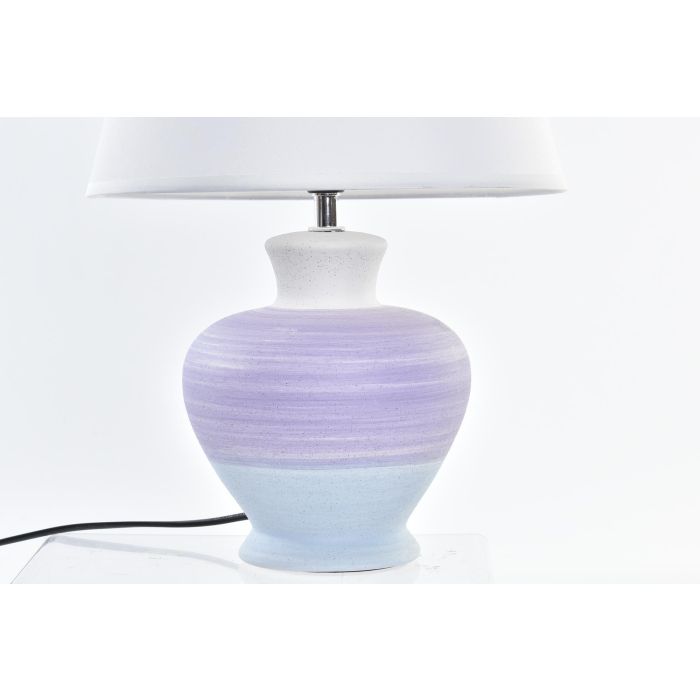 DKD Home Decor Lámpara de Sobremesa Scandi Bicolor Cerámica Poliéster, E14 25W, 25x25x38 cm, Juego de 2 2 DKD Home Decor Lámpara de Sobremesa Scandi Bicolor Cerámica Poliéster, E14 25W, 25x25x38 cm, Juego de 2 2