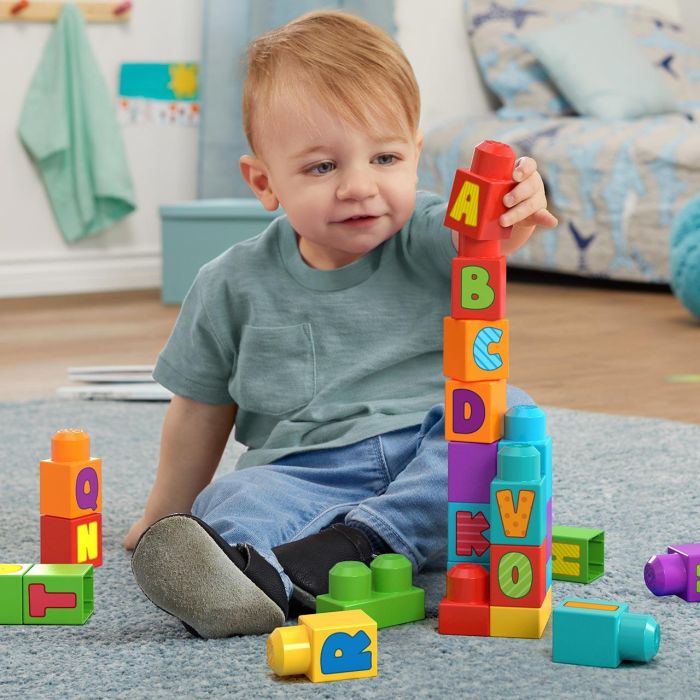 Mega Bloks HRR60 Bolsa 30 Bloques de Construcción con Alfabeto para Bebés y Niños Pequeños +12 Meses 2
