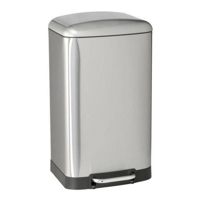 Kitchen Move GREENWICH Cubo de basura de cocina rectangular con pedal 40L, acero inoxidable cepillado, incluye cubo interior Kitchen Move GREENWICH Cubo de basura de cocina rectangular con pedal 40L, acero inoxidable cepillado, incluye cubo interior