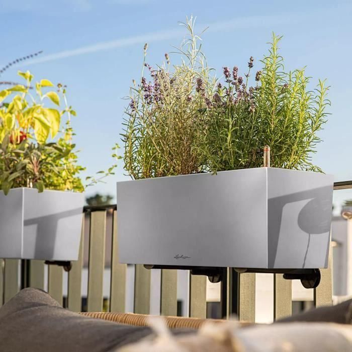 Macetero LECHUZA Balconera Steel 50, gris perla satinado 2 Macetero LECHUZA Balconera Steel 50, gris perla satinado 2
