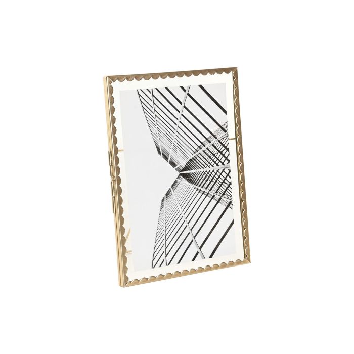 DKD Home Decor Marco de Fotos Glam para 13x18 cm Dorado de Metal y Cristal (4 Unidades) 1 x 21 x 16 cm