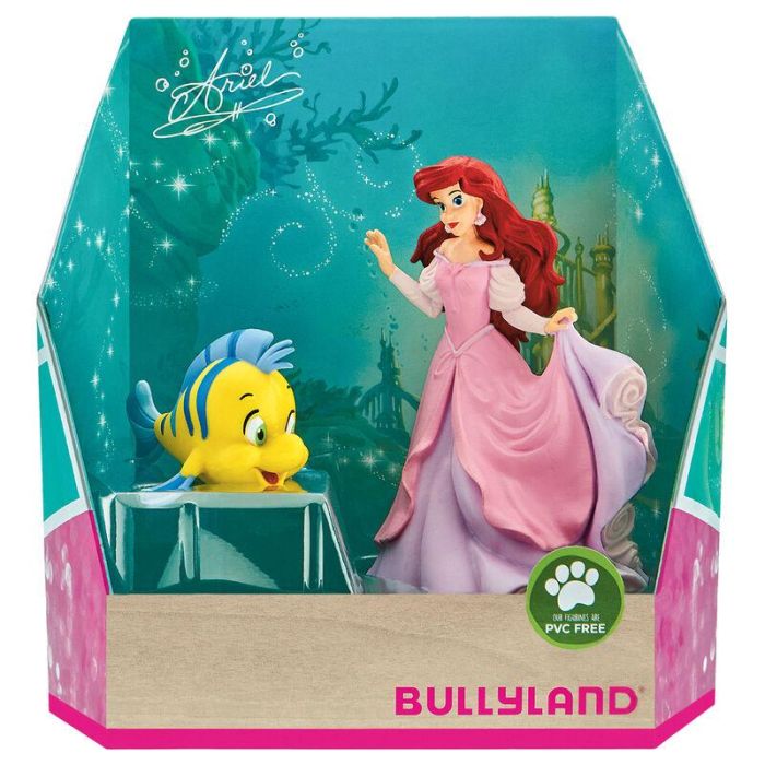 BULLYLAND Figuras La Sirenita Ariel y Flounder Disney Blister 2 unidades 14cm