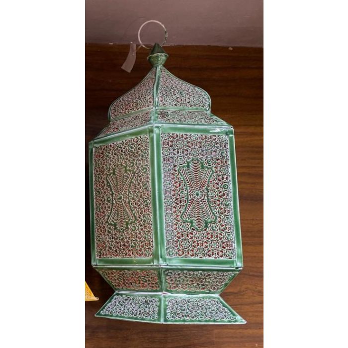 Farola Oriental DKD Home Decor Verde 23 x 57 x 23 cm Set de 2 1