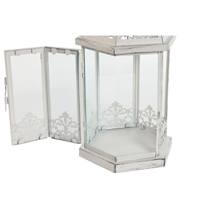 Farola Shabby DKD Home Decor Blanco 16 x 35 x 18 cm Set de 2 2