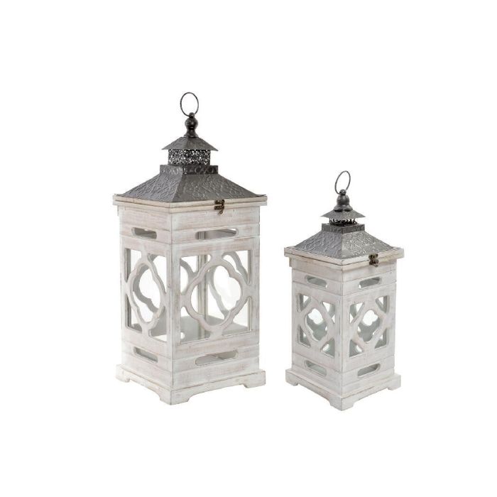 Farola Arabe DKD Home Decor Blanco 26 x 66 x 26 cm Set de 2