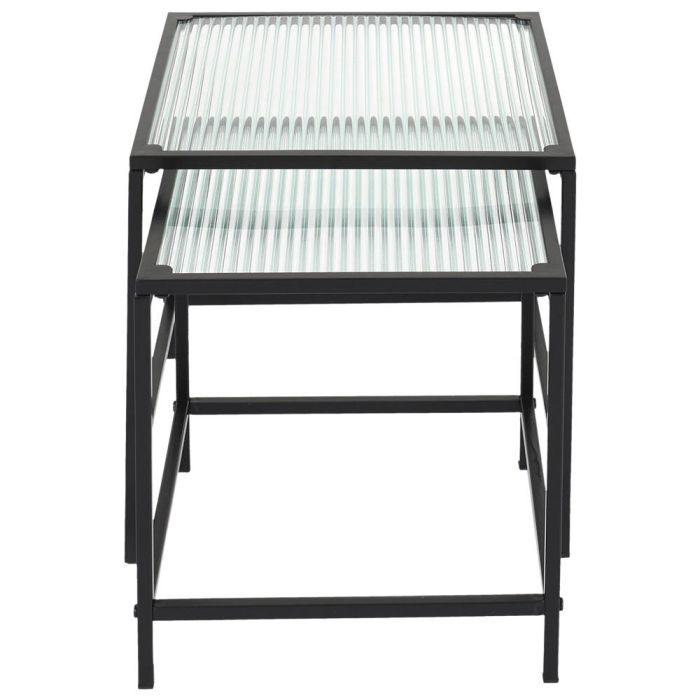 Home Deco Factory Juego 2 Mesas Auxiliares Nido Essentiel Metal y Vidrio 40x40cm y 35x35cm 2 Home Deco Factory Juego 2 Mesas Auxiliares Nido Essentiel Metal y Vidrio 40x40cm y 35x35cm 2