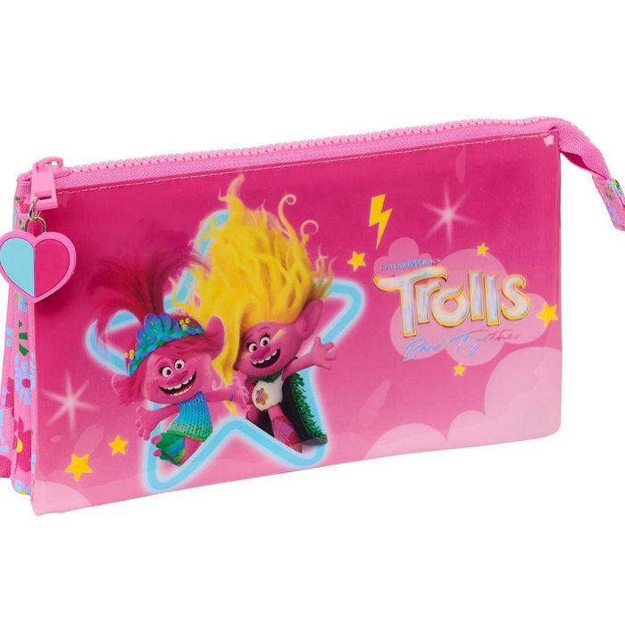 Portatodo Triple Trolls Rosa 22 x 12 x 3 cm