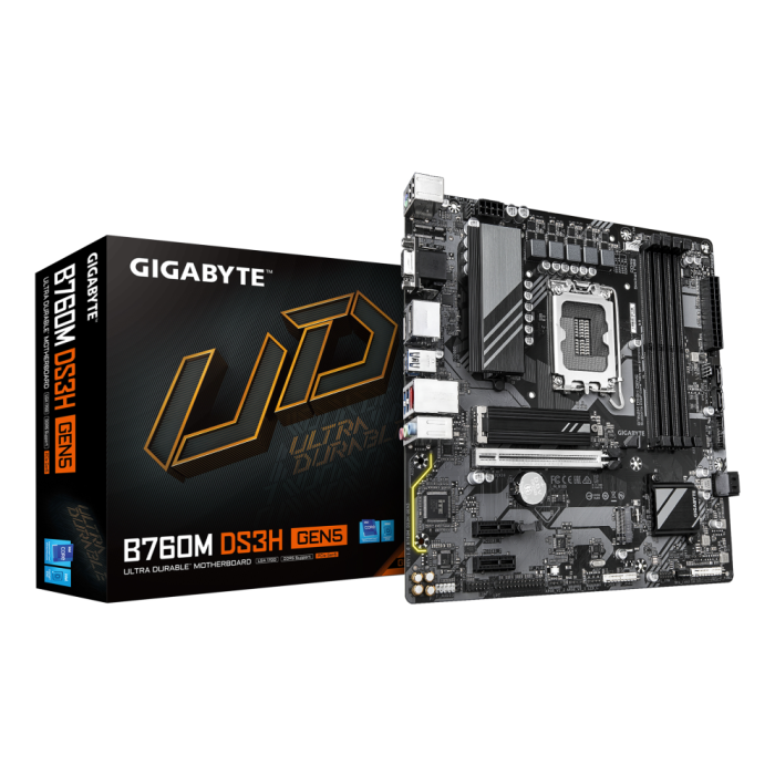 GIGABYTE B760M DS3H GEN5 B760 Express LGA 1700 Placa Base Micro ATX Intel Core 14/13/12th Gen DDR5 PCIe Gen5