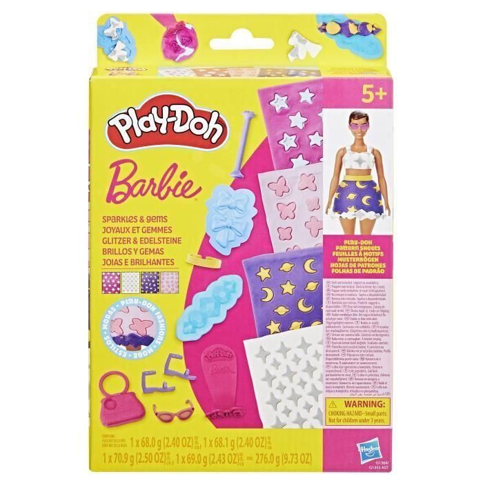 Play-Doh HASG13645X0 Barbie Joyas y Gemas, Recambios para Set de Masa de Modelado