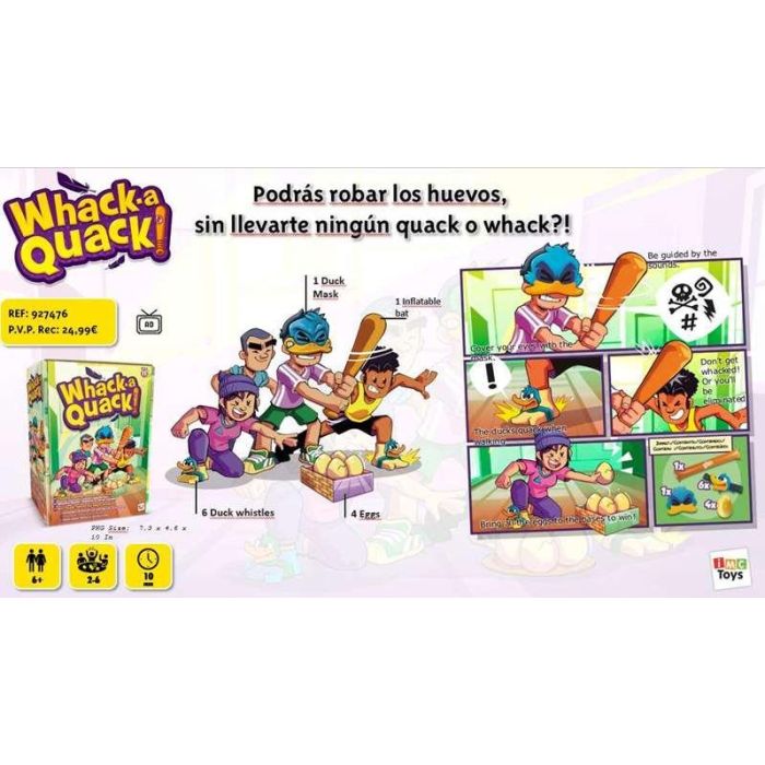 Imc Toys Juego Whack-A-Quack Protege los Huevos con Máscara y Bate Inflable 1