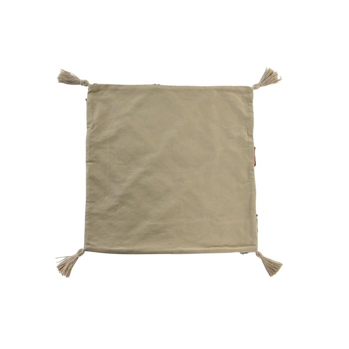 DKD Home Decor Funda Cojín de Poliéster Multicolor con Flecos y Cremallera 50x50 cm 2