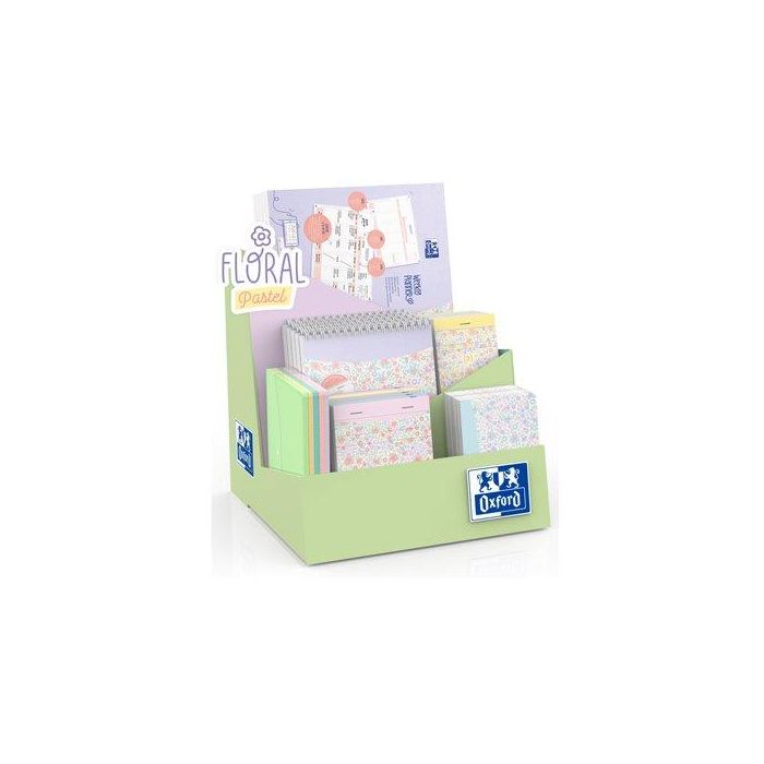 Expositor Oxford Gama Floral Surtido De 35 5X 400094827 Bloc Notas 80H Hz 5X 400111054 Bloc Notas 80H Hz 10X 400111055 Libreta 9X14 30H Hz 5X 400186600 Bloc Planner Diario A5 70H 5X 400186601 Bloc Planner Semanal A4 60H 5X 400187616 Sobre Broche Pp Urban 