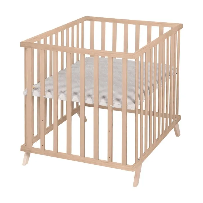 Roba Parque infantil ROB4005317333564 - 75 x 100 cm - Gris con alfombra de juegos 'Lil Planet' - Madera natural 4