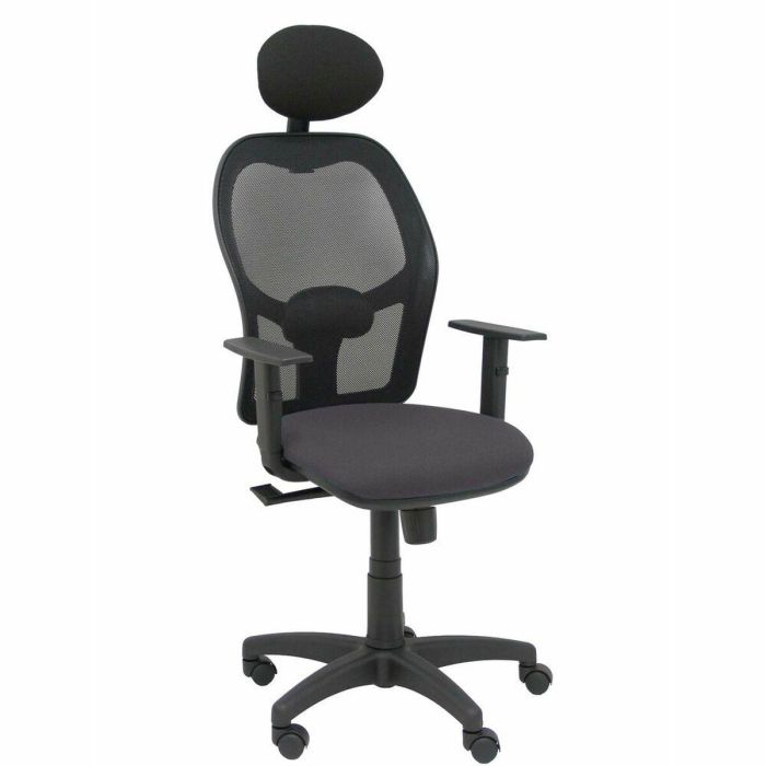 Piqueras y Crespo Silla de Oficina Ergonómica Alocén Sincro con Brazos Regulables, Refuerzo Lumbar, Malla Negra y Asiento Bali Gris Oscuro Piqueras y Crespo Silla de Oficina Ergonómica Alocén Sincro con Brazos Regulables, Refuerzo Lumbar, Malla Negra y Asiento Bali Gris Oscuro