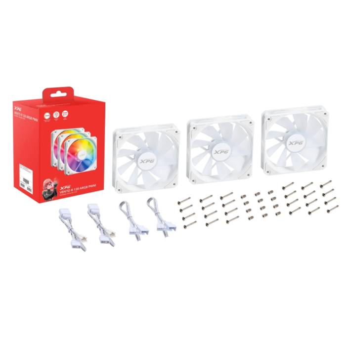 XPG VENTO R 120 ARGB PWM Carcasa del ordenador Ventilador 12 cm Blanco 1 pieza(s) XPG VENTO R 120 ARGB PWM Carcasa del ordenador Ventilador 12 cm Blanco 1 pieza(s)