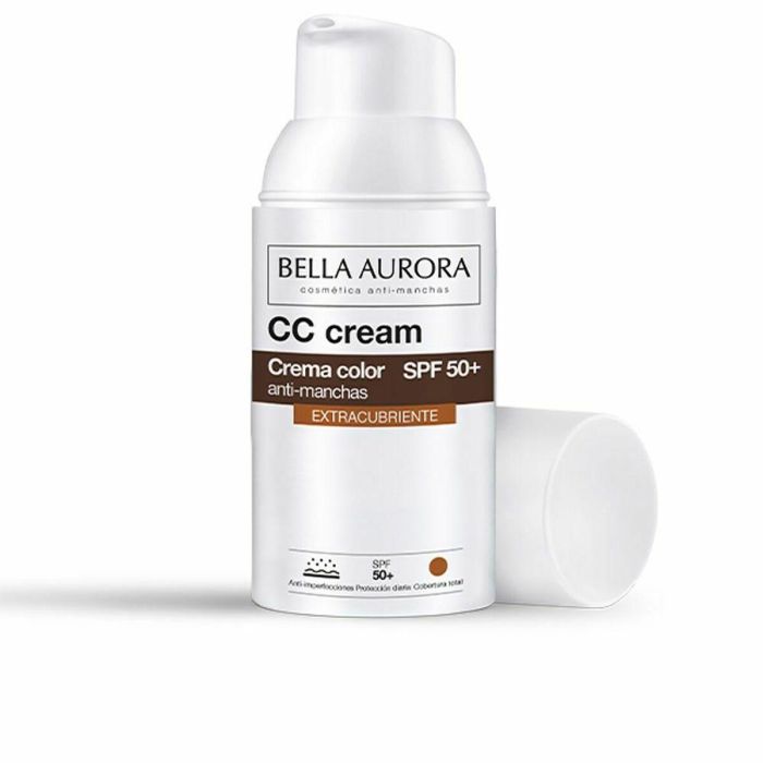 Bella Aurora CC Cream Antimanchas Extracubriente SPF 50+ Crema con Color Despigmentante Unificador Tono Todo Tipo Pieles 30 ml