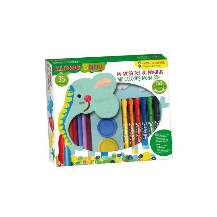 Alpino Pinturas Baby Mega Set de 36 Piezas para Niños a Partir de 3 Años