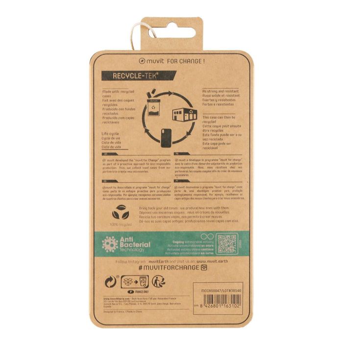 Muvit Funda Recycletek Antibacteriana para Apple iPhone 1
