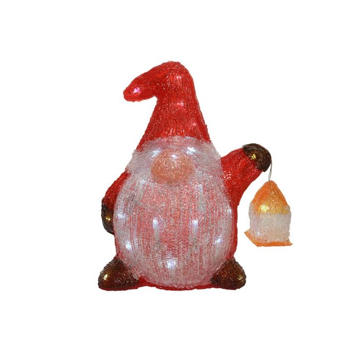 Lumineo Figura Gnomo 40 LEDs Acrílico Exterior 25x17x29cm Blanco Frío