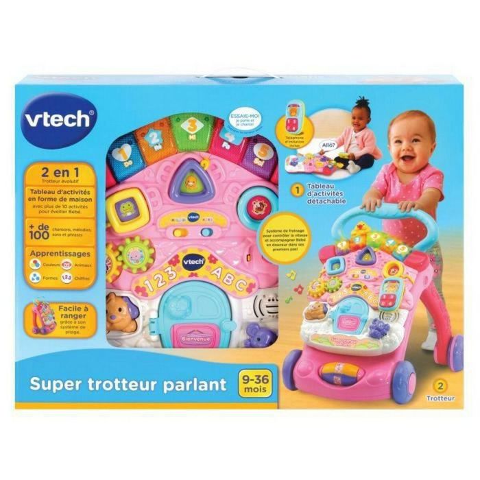 Correpasillos Vtech Super Trotteur Parlant 2 En 1 Rose Rosa 1 Correpasillos Vtech Super Trotteur Parlant 2 En 1 Rose Rosa 1