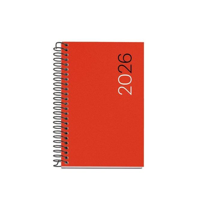 Agenda Anual (2026) Miquelrius Basic City Espiral Tapa Pp Caddy 80X120 D/P Rojo