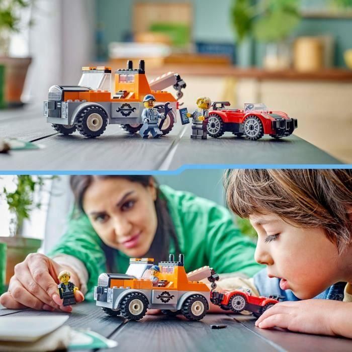 LEGO City 60435 La grúa y el coche deportivo, juego de construcción para niños de 4 años 4