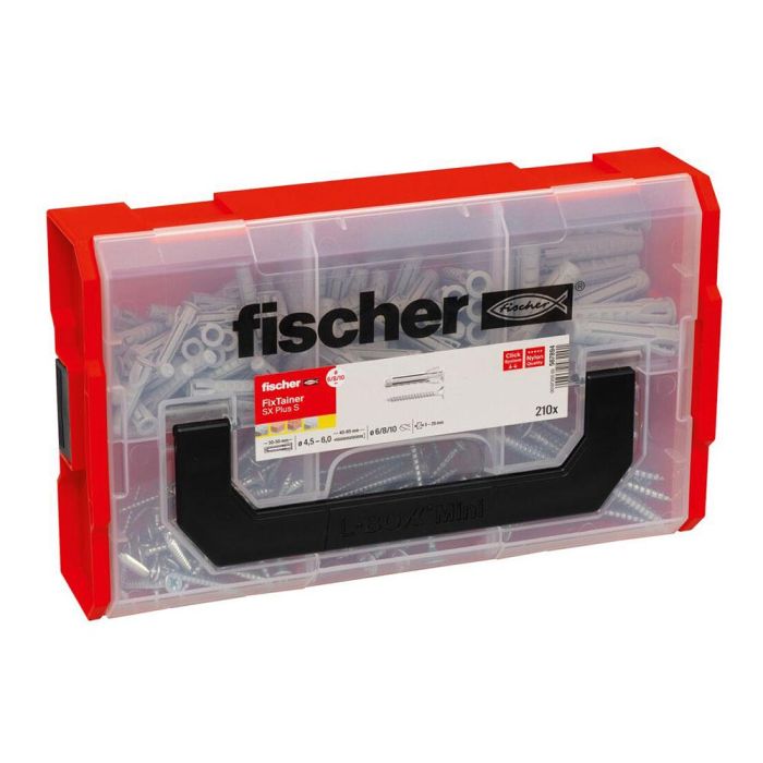 Fischer Tacos SX Plus S 6/8/10 mm con Tornillos Maletín Fixtainer 210 Unidades
