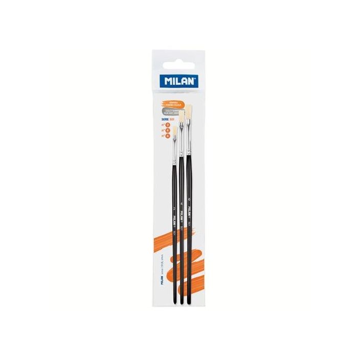 Milan Pincel Pelo Cerda Chunking Planos Serie 501 Blíster 3 Unidades Nº 2, 4 Y 6 Milan Pincel Pelo Cerda Chunking Planos Serie 501 Blíster 3 Unidades Nº 2, 4 Y 6