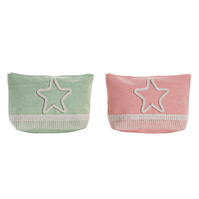 Neceser Mediterraneo DKD Home Decor Verde Menta Coral 7 x 15 x 25 cm (2 Unidades) Neceser Mediterraneo DKD Home Decor Verde Menta Coral 7 x 15 x 25 cm (2 Unidades)