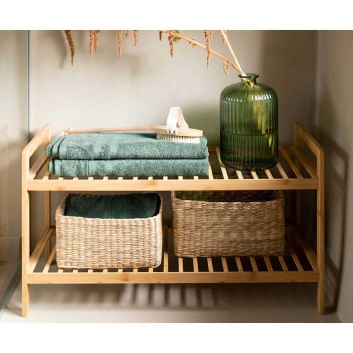 Andrea House Estantería/zapatero de bambú 70x26x40 cm mu73106 2 Andrea House Estantería/zapatero de bambú 70x26x40 cm mu73106 2
