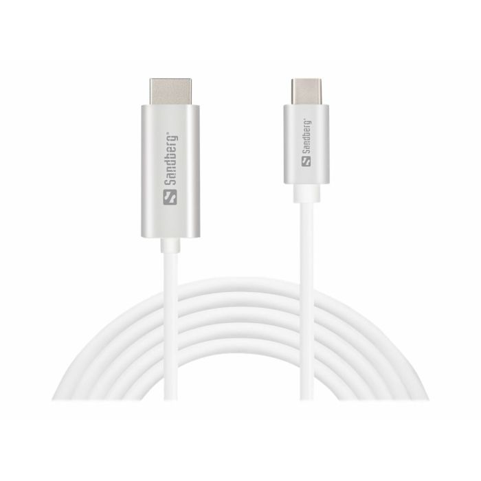 Adaptador USB-C a HDMI Sandberg 136-21 Plateado 2 m 1 Adaptador USB-C a HDMI Sandberg 136-21 Plateado 2 m 1