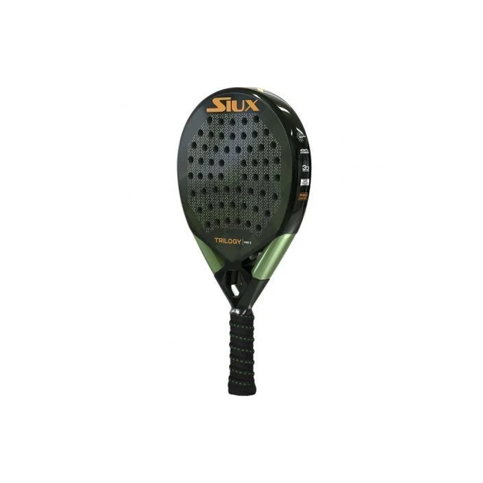 Siux Pala de Pádel Trilogy Pro 5 2025 (Patty Llaguno) Negra y Verde - Control Máximo, Forma Redonda, Acabado Brillo 3D, 40K 1