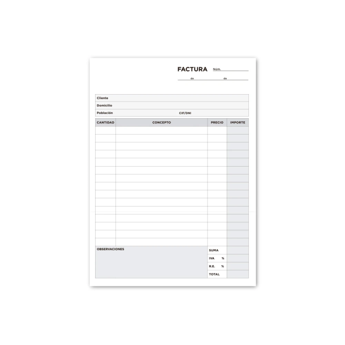 Liderpapel Talonario T316 Facturas Cuarto Original y 2 Copias con IVA 2