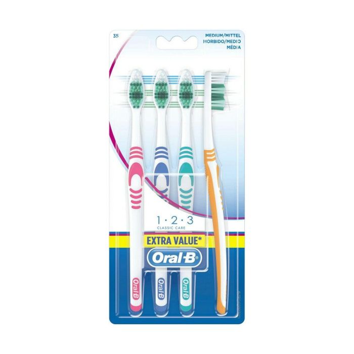 Oral-B SHINY CLEAN Cepillo Dental Firmeza Media Limpieza Profunda Elimina Placa Bacteriana Pack 4 Unidades Oral-B SHINY CLEAN Cepillo Dental Firmeza Media Limpieza Profunda Elimina Placa Bacteriana Pack 4 Unidades