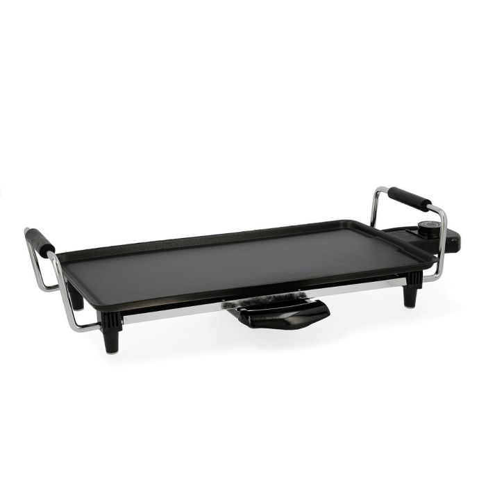 DCook Plancha de Asar Gallery 2000W | Termostato Regulable, Bandeja Recoge Grasa, Asa Toque Frío y Superficie 42.5x22 cm