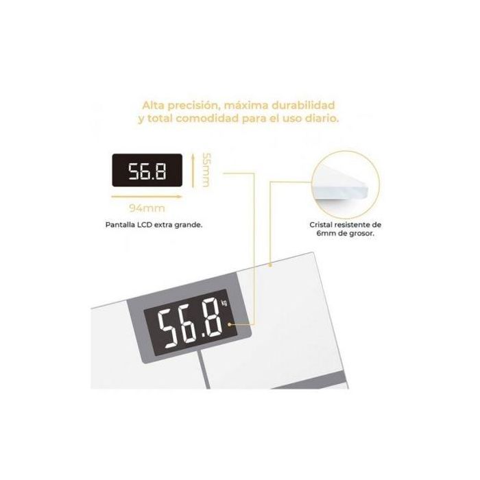 Báscula de Baño GKL Fitmax White/ Hasta 200kg 2