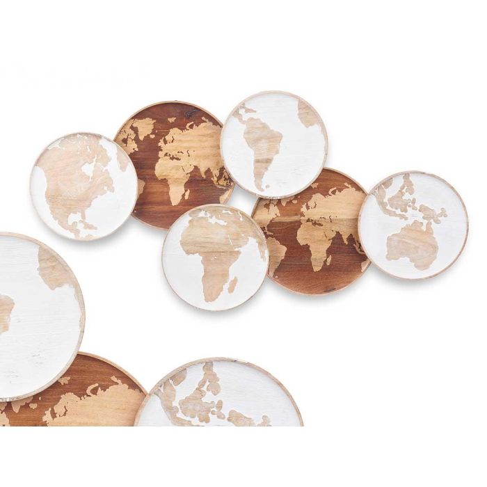 Mural 6 Esferas Mapa Mundi 2 Colores Giftdecor 102x55x5 cm Madera Mural 6 Esferas Mapa Mundi 2 Colores Giftdecor 102x55x5 cm Madera