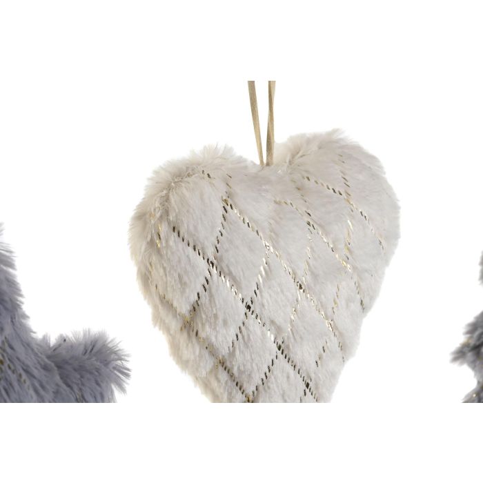 DKD Home Decor Decoracion Colgante Navidad Moderna Blanco Gris 3 x 11 x 12 cm (6 Unidades) 1