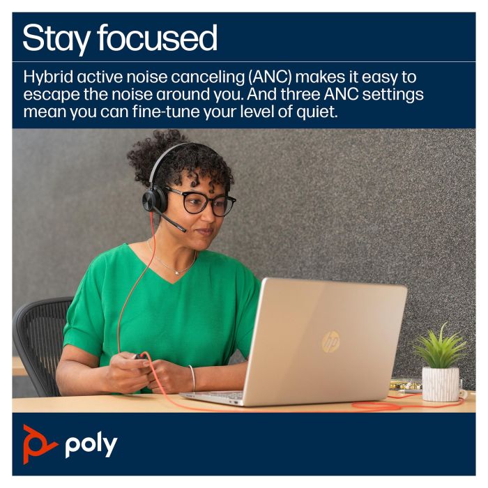 HP Auriculares Estéreo Blackwire C8225-M USB-C/A Certificado para Teams Negro