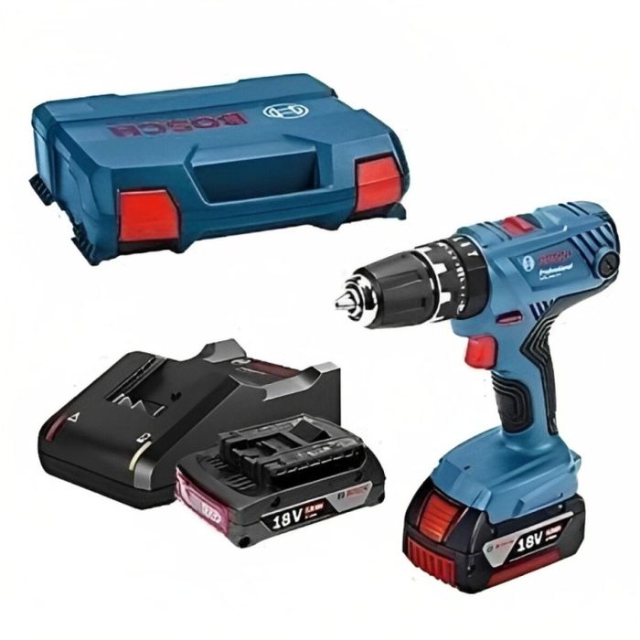 Bosch Professional GSR 18 V Percusión Taladro de perforación + 1 batería 2.0AH + 1 4AH Batería + Gal Charger en L Case