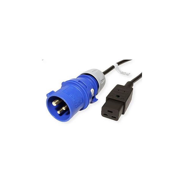 Bachmann 346.112 Cable de Conexión IEC60309-C19, 3m, 16A, Azul y Negro, Conector Macho IEC 309 a Hembra C19 Bachmann 346.112 Cable de Conexión IEC60309-C19, 3m, 16A, Azul y Negro, Conector Macho IEC 309 a Hembra C19