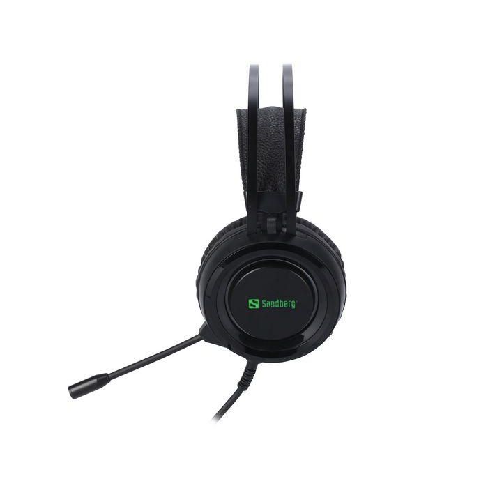 Sandberg Dominator Auriculares Gaming Estéreo con Micrófono de Alta Sensibilidad y Luces LED para PC y Consolas con Conexión Mini Jack 2