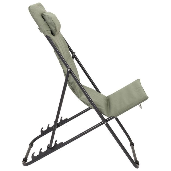 Home Deco Factory Tumbona Plegable Verde Caqui, Regulable en Altura, 55x81 cm 2